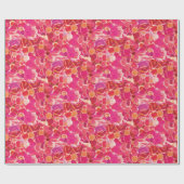 Abstract Watercolor Pink Red Coral Wrapping Paper Cadeaupapier (Vlak)