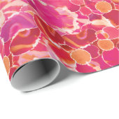 Abstract Watercolor Pink Red Coral Wrapping Paper Cadeaupapier (Rol Hoek)