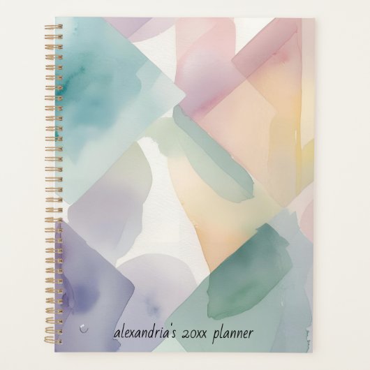 Abstract Watercolor  Planner (Voorkant)