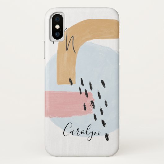 Abstract watercolor roze-blauw patroon Case-Mate iPhone case (Achterkant)