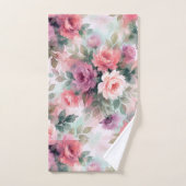Abstract Watercolor Rozen Patroon – Romantisch Blo Bad Handdoek (Handdoek)