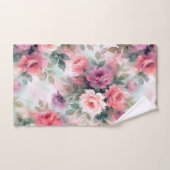Abstract Watercolor Rozen Patroon – Romantisch Blo Bad Handdoek (Handdoek)