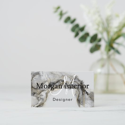 Abstract Watercolor Shapes Interior Designer  Visitekaartje (Staand voorkant)