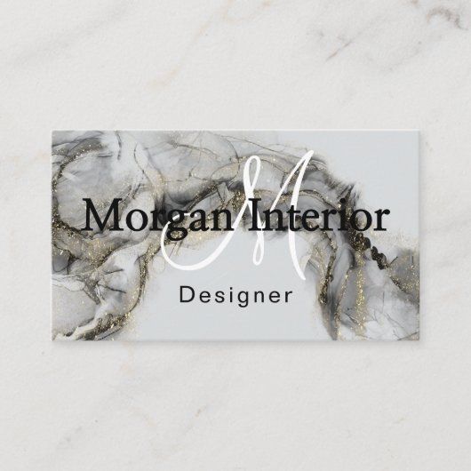 Abstract Watercolor Shapes Interior Designer  Visitekaartje (Voorkant)