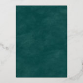 Abstract Watercolor Teal Wedding Real Rose Gold Folie Uitnodiging (Achterkant)