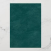 Abstract Watercolor Teal Wedding Real Rose Gold Folie Uitnodiging (Achterkant)