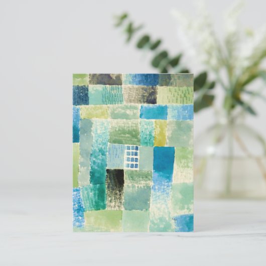 Abstract watercolor window by Paul Klee Briefkaart (Staand voorkant)