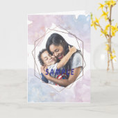 Abstract Watercolor Zeshoekige Lijst Moederdag Kaart (Gele Bloem)