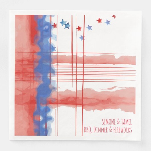 Abstract watercolorontwerp met aanpasbare ruimte servet (Voorkant)