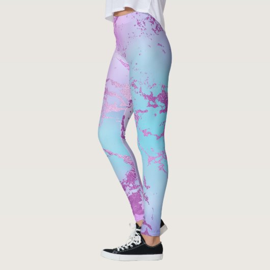 Abstract watercolorprintpatroon in gemengde kleure leggings (Links)
