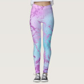 Abstract watercolorprintpatroon in gemengde kleure leggings (Voorkant)