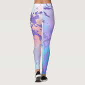 Abstract watercolorprintpatroon in gemengde kleure leggings (Achterkant)