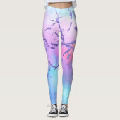 Abstract watercolorprintpatroon in gemengde kleure leggings (Voorkant)