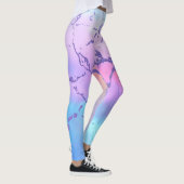 Abstract watercolorprintpatroon in gemengde kleure leggings (Rechts)