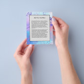 Abstract watercolorprintpatroon met gemengde kleur flyer (Hand)
