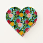 Abstract Watercolour Florals Notebook Blue Notitieboek (Achterkant)