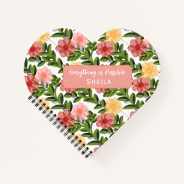 Abstract Watercolour Florals Notebook Clear Notitieboek