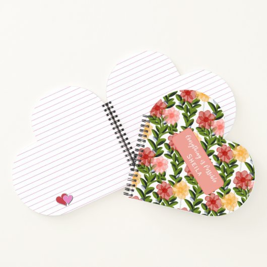 Abstract Watercolour Florals Notebook Clear Notitieboek (Binnen)