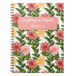 Abstract Watercolour Florals Notebook Notitieboek