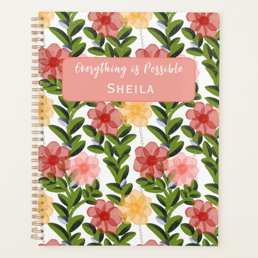 Abstract Watercolour Florals Planner (Voorkant)