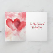 Abstract Watercolour Valentines Day Greeting Card Feestdagen Kaart (Binnen)