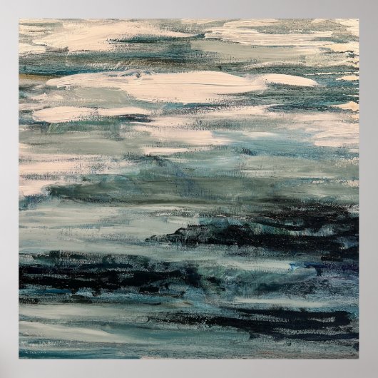 Abstract waterlandschap schilderij poster (Voorkant)