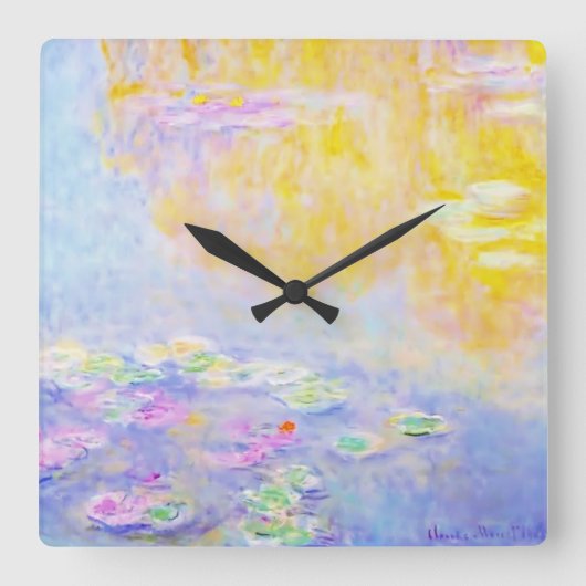 abstract, waterlelies 7 van Monet Vierkante Klok (Voorkant)