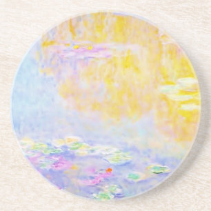 abstract, waterlelies van monet 7 zandsteen onderzetter