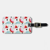 Abstract watermeloenpatroon bagagelabel (Voorkant horizontaal)