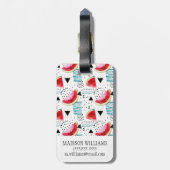 Abstract watermeloenpatroon bagagelabel (Achterkant verticaal)