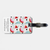 Abstract watermeloenpatroon bagagelabel (Achterkant horizontaal)