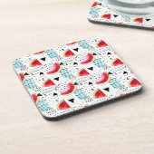 Abstract watermeloenpatroon bier onderzetter (Linkerzijde)