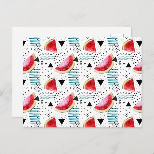 Abstract watermeloenpatroon briefkaart (Voorkant / Achterkant)