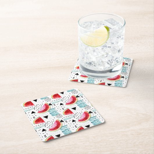Abstract watermeloenpatroon kartonnen onderzetters (Insitu)