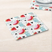 Abstract watermeloenpatroon kartonnen onderzetters (Schuin)