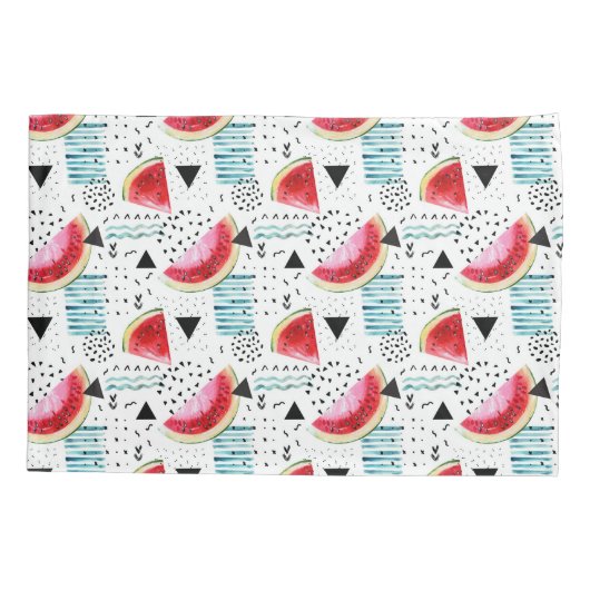 Abstract watermeloenpatroon kussensloop (Achterkant-Links)