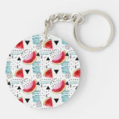 Abstract watermeloenpatroon sleutelhanger (Achterkant)