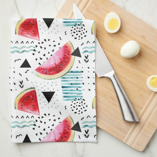 Abstract watermeloenpatroon theedoek (Quarter Fold)