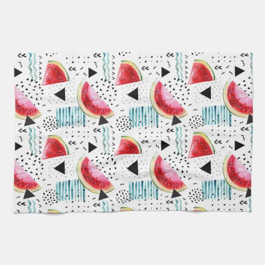 Abstract watermeloenpatroon theedoek (Horizontaal)