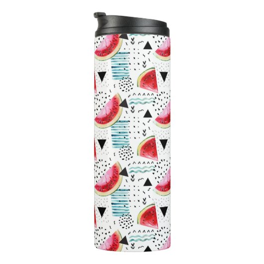 Abstract watermeloenpatroon thermosbeker (Geroteerd rechts)