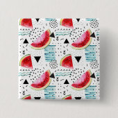 Abstract watermeloenpatroon vierkante button 5,1 cm (Voorkant)