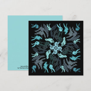 Abstract waterpatroon met schaduw en krullen kaart