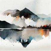 Abstract Waterverf berglandschap Koffiemok