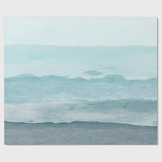 Abstract waterverf blauw zee cadeaupapier (Vlak)