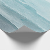 Abstract waterverf blauw zee cadeaupapier (Hoek)