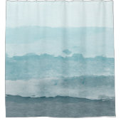 Abstract waterverf blauw zee douchegordijn (Voorkant)