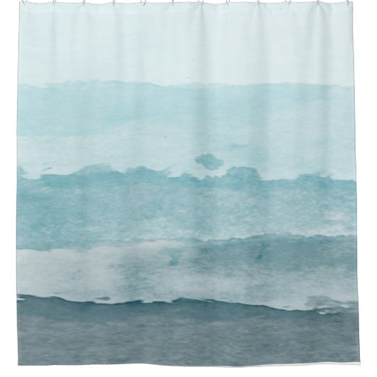 Abstract waterverf blauw zee douchegordijn (Voorkant)