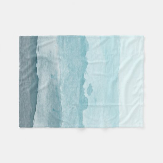 Abstract waterverf blauw zee fleece deken (Voorkant (Horizontaal))