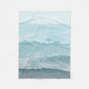 Abstract waterverf blauw zee fleece deken