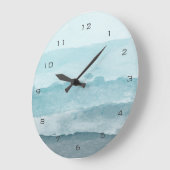 Abstract waterverf blauw zee grote klok (Hoek)